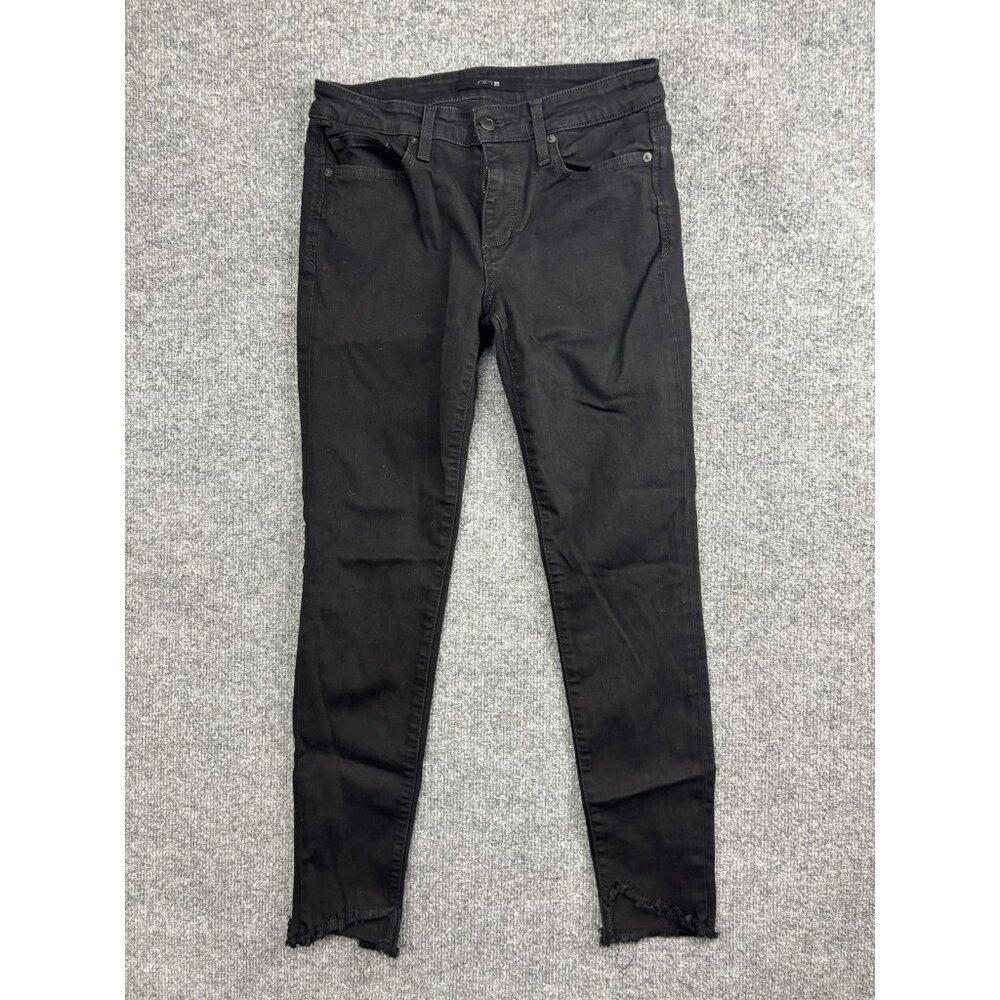 Joes Jeans Elle Skinny Jeans Womens 28 Black Dark Wash Mid Rise Distressed 28x28